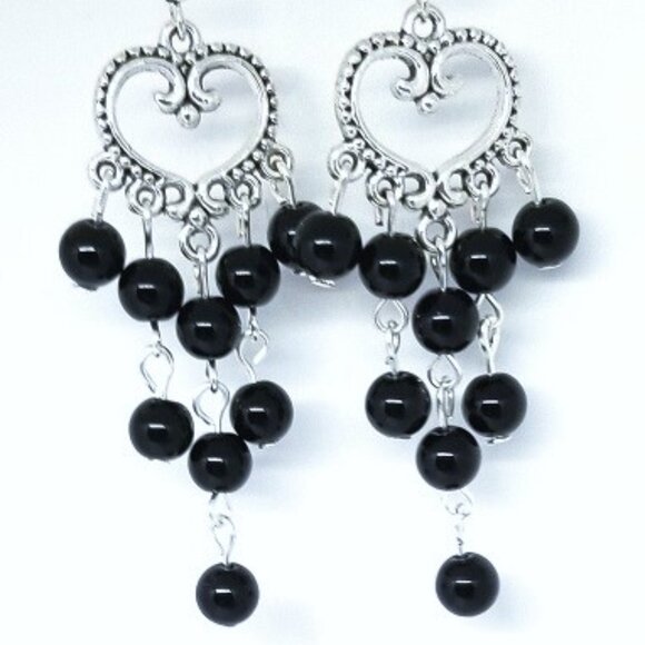 Black Agate Earrings - Picture 1 of 1
